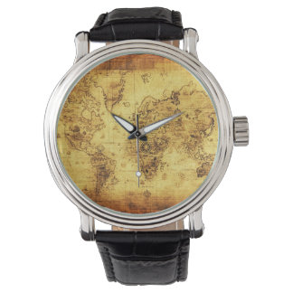 Vintage Old World Map History-buff Watch