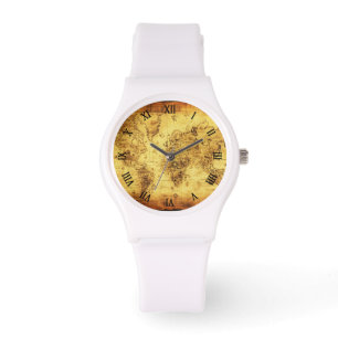 Vintage Old World Map History-buff Watch