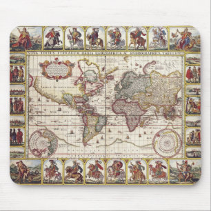 Vintage Old World Map History-lover Design Mouse Mat