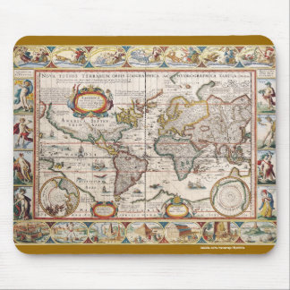 Vintage Old World Map History-lover Design Mouse Mat