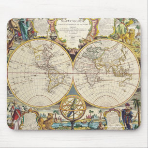 Vintage Old World Map History-lover Design Mouse Mat
