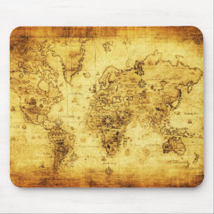 Vintage old world map mouse pad