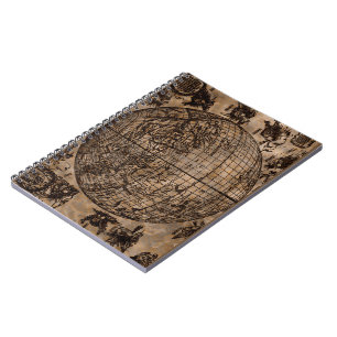 Vintage Old World Map Notebook