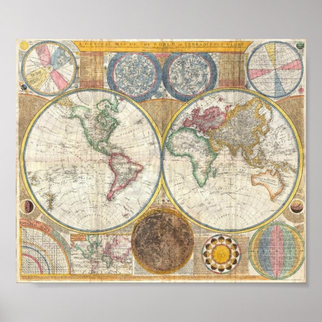 vintage old world map poster (Front)