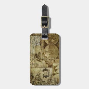 Vintage old world Maps and Antique maps Luggage Tag