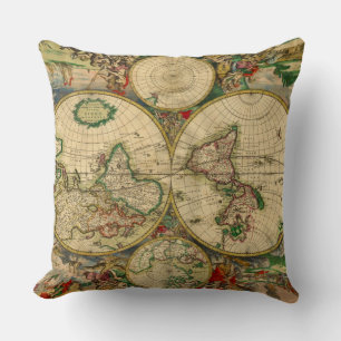 Vintage old world Maps Antique maps Cushion