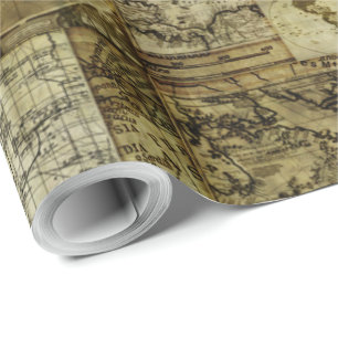 Vintage old world Maps Antique maps Wrapping Paper
