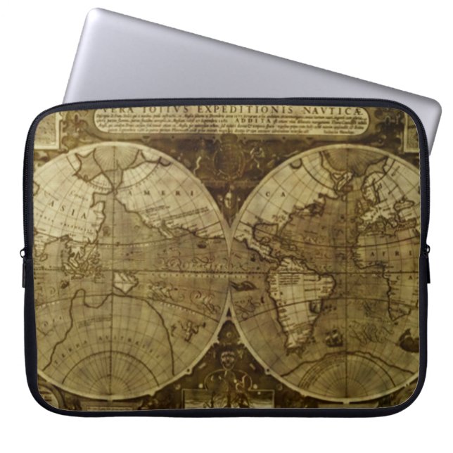 Vintage old world Maps Laptop Sleeve (Front)