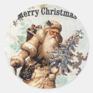 Vintage Old World Santa Claus Christmas Stickers