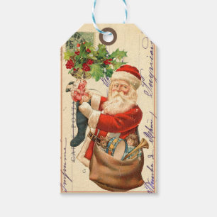 Vintage Old World Santa Gift Tag