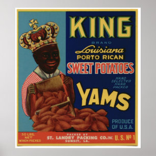 Vintage Old Yams Fruit Crate Labels Poster