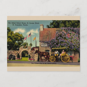 Vintage Oldest School House St. Augustine Postcard