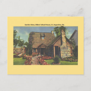 Vintage Oldest School House St. Augustine Postcard