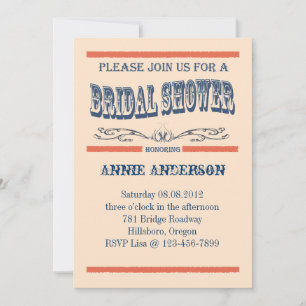 vintage oldwest country Bridal Shower Invitations