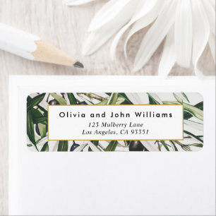 Vintage Olive Branch Return Address