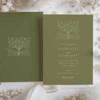 Vintage Olive Green Love Tree Wedding
