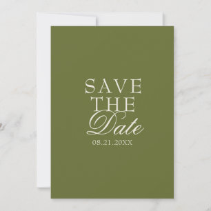 Vintage Olive Green Old Money Fancy Wedding Save The Date
