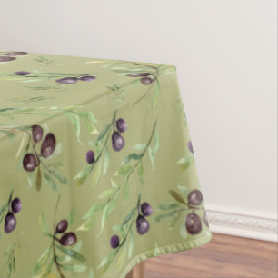 Vintage Olive Leaf Pattern Tablecloth
