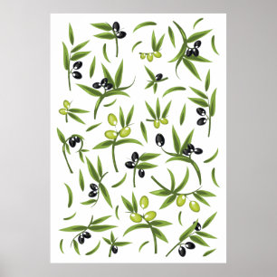 Vintage Olive Pattern Poster