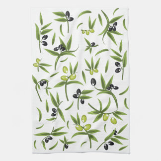 Vintage Olive Pattern Tea Towel
