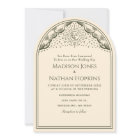 Vintage Olive Sun Moon Tarot Arch Wedding Invite