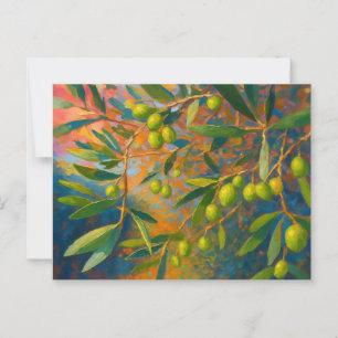 Vintage Olives Tuscany Italy Retro Europe Travel Postcard