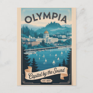Vintage Olympia Washington Retro Travel Postcard