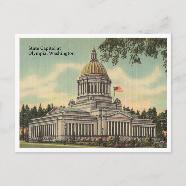 Vintage Olympia, Washington State Capitol Building Postcard (Front)