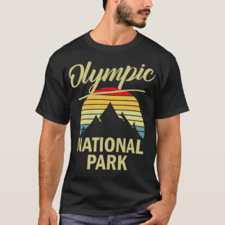 Vintage Olympic National Park Mountain  T-Shirt