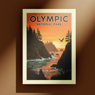 Vintage Olympic National Park Postcard