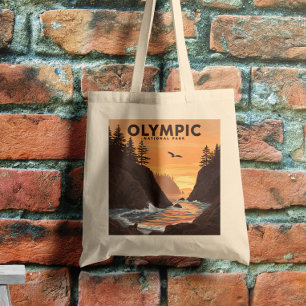Vintage Olympic National Park Tote Bag