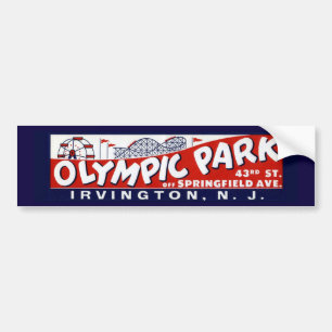 Vintage Olympic Park Bumper Sticker, New Jersey Bumper Sticker