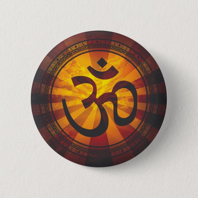 Vintage Om Symbol Print 6 Cm Round Badge (Front)