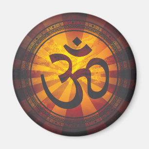 Vintage Om Symbol Print Magnet