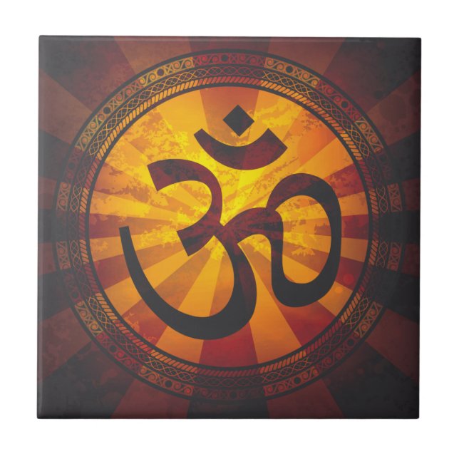 Vintage Om Symbol Tile (Front)