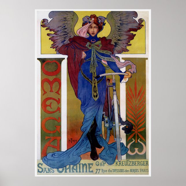 Vintage Omega Bicycle Ad by Thiriet Poster (Front)