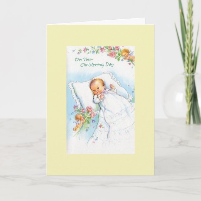 Vintage - On Baby's Christening Day, Card (Front)