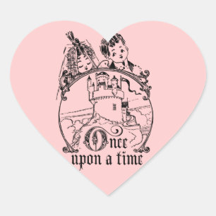 Vintage Once Upon a Time Apparel, Decor, and Gifts Heart Sticker