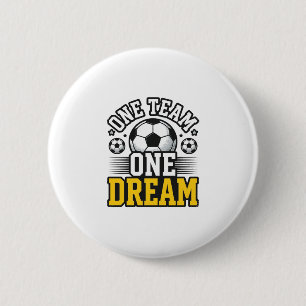 Vintage One Team One Dream Soccer Shirt Design_1 6 Cm Round Badge