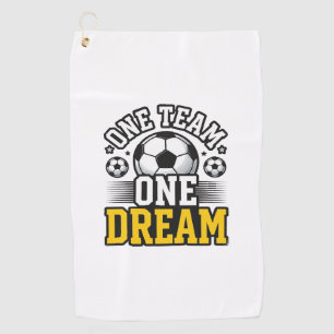 Vintage One Team One Dream Soccer Shirt Design_1 Golf Towel