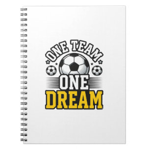 Vintage One Team One Dream Soccer Shirt Design_1 Notebook