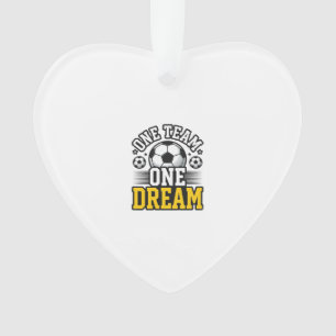 Vintage One Team One Dream Soccer Shirt Design_1 Ornament