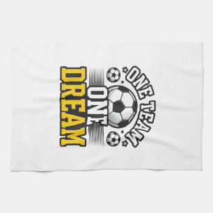 Vintage One Team One Dream Soccer Shirt Design_1 Tea Towel