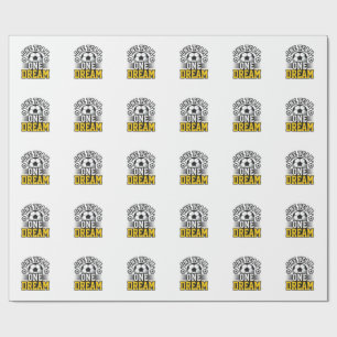 Vintage One Team One Dream Soccer Shirt Design_1 Wrapping Paper