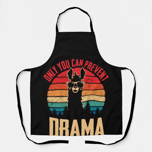 Vintage Only You Can Prevent Drama Llama Apron (Front)