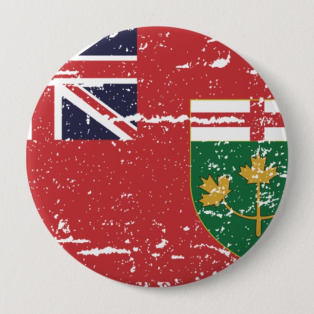 Vintage ONTARIO Flag 10 Cm Round Badge (Front)