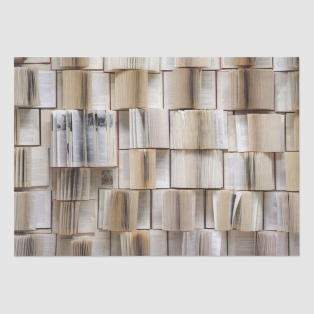 Vintage Open Books Book Pages Tissue Paper (Front)