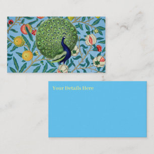 Vintage Open Fan Feathers Peacock Business Card