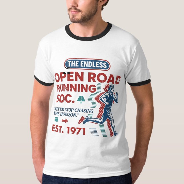 Vintage Open Road Running Club Retro Runner Tee (Front)