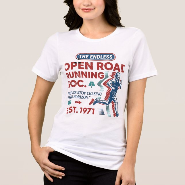 Vintage Open Road Running Club Retro Runner Tee (Front)